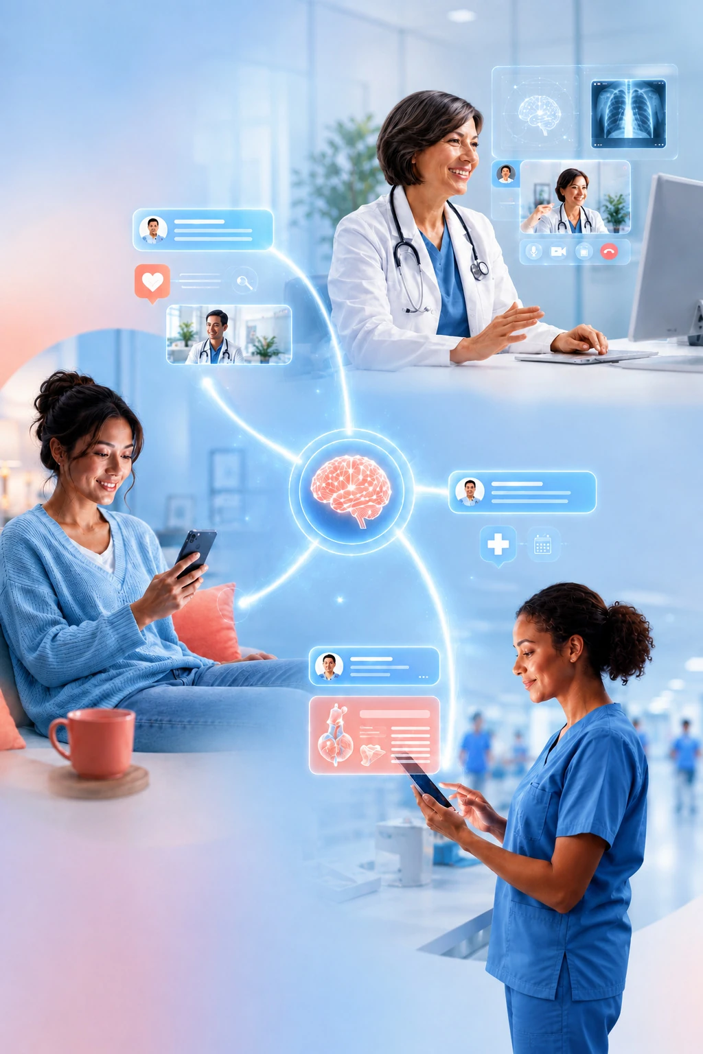 Patients and clinicians connected by medical AI