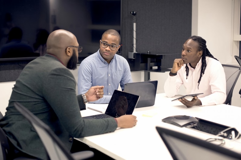 Healthcare team discussing policy
